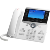 Cisco 8861 IP Phone - Corded - Wall Mountable, Desktop - White - 5 x Total Line - VoIP - Enhanced User Connect License, Unified Communications Manager Express - 2 x Network (RJ-45) - PoE Ports