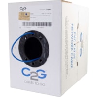 C2G Cat.5e UTP Network Cable - 500 ft Category 5e Network Cable for Network Device - First End: Bare Wire - Second End: Bare Wire - 24 AWG - Blue