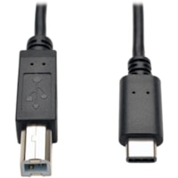 Tripp Lite by Eaton USB Type-B Male to USB-C Hi-speed Cable - 6 ft (1.83 m) USB Data Transfer Cable - First End: 1 x USB 2.0 Type B - Male - Second End: 1 x USB 2.0 Type C - Male - 480 Mbit/s - Shielding - Nickel Plated Connector - Gold Plated Contact - 28 AWG - Black - 1 Each