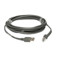 Zebra Straight Cable - 15 ft USB Data Transfer Cable - First End: 1 x 4-pin USB Type A - Male - Second End: 1 x USB Type A - Male - Black