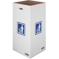 Bankers Box Waste & Recycling Bins - Internal Dimensions: 18" (457.20 mm) Width x 18" (457.20 mm) Depth x 36" (914.40 mm) Height - External Dimensions: 18.4" (466.85 mm) Width x 18.4" (466.85 mm) Depth x 36.4" (924.05 mm) Height - 50 gal (189270.59 mL) - Corrugated Paper - White, Green - Recycled - 