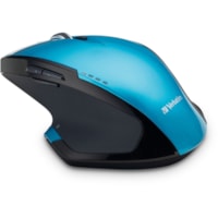 Verbatim Wireless Desktop 8-Button Deluxe Mouse - Blue LED/Optical - Wireless - Radio Frequency - Blue - USB - 1600 dpi - Scroll Wheel - 8 Button(s) - 1 Each