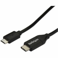 Câble de transfert de données 3,3 pi (1 m) Micro-USB/USB-C - 1 chaque StarTech.com - 3,3 pi (1 m) Micro-USB/USB-C Câble de transfert de données pour Disque Dur Externe, Smartphone, Tablette, Ordinateur Portable, Ordinateur de bureau - 480 Mbit/s - Blindé - Nickel Con