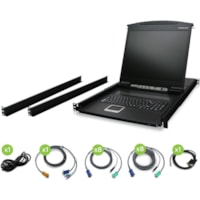 IOGEAR 16-Port 19" LCD KVM Drawer Kit with USB KVM Cables - 16 Computer(s) - 19" (482.60 mm) LCD - 1280 x 1024 - 16 - Keyboard - 1U High