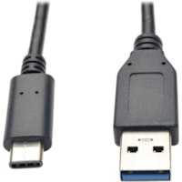 Tripp Lite series U428-003 USB Data Transfer Cable - 3 ft (0.91 m) USB Data Transfer Cable for Smartphone, Tablet, Computer - First End: 1 x USB 3.1 Type C - Male - Second End: 1 x USB 3.0 Type A - Male - 5 Gbit/s - Shielding - Nickel Plated Connector - Gold Plated Contact - Black - 1 Each