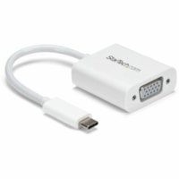 StarTech.com USB-C to VGA Adapter - White - Thunderbolt 3 Compatible - USB C Adapter - USB Type C to VGA Dongle Converter - Connect your MacBook, Chromebook or laptop with USB-C to a VGA monitor or projector - USB C adapter - USB Type-C to Video Converter - USB 3.1 Type-C to VGA Video Adapter - USB 