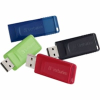 Microban 16GB Store 'n' Go USB Flash Drive - 4pk - Red, Green, Blue, Black - 16 GB - USB 2.0 Type A - Lifetime Warranty - 4 / Pack 