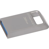 Kingston 32GB DTMicro USB 3.1/3.0 Type-A Metal Ultra-compact Flash Drive - 32 GB - USB 3.1 - 5 Year Warranty