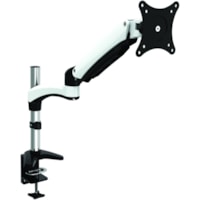 Amer Mounts HYDRA1 Clamp Mount for Monitor - White, Black, Chrome - Height Adjustable - 15" (381 mm) to 29" (736.60 mm) Screen Support - 17.64 lb (8000 g) Load Capacity - 75 x 75, 100 x 100 - VESA Mount Compatible - Aluminum, Alloy, Plastic, Steel - 1