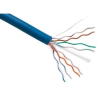 Axiom CAT5E 24AWG 4-Pair Solid Conductor 350MHz Bulk Cable Spool 1000FT (Blue) - 1000 ft Category 5e Network Cable for Network Device - First End: 1 x Bare Wire - Second End: 1 x Bare Wire - 24 AWG - Blue