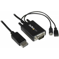 StarTech.com 10 ft 3m DisplayPort to VGA Adapter Cable with Audio - DP to VGA Converter - 1920x1200 - Connect the audio and video from your DisplayPort PC directly to a monitor - 10ft DisplayPort to VGA Adapter Cable - DP to VGA - 3m DisplayPort to VGA Cable - DP to VGA Conveter - DisplayPort to VGA