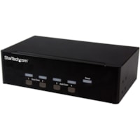 StarTech.com 4-port KVM Switch with Dual VGA and 2-port USB Hub - USB 2.0 - Access four dual-video computers & two shared USB peripherals from a single workstation - Compatible with dual VGA computers and VGA monitors & televisions - 4-port VGA KVM - Dual VGA Video - USB 2.0 - KVM switch - dual disp