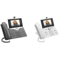 Cisco 8865 IP Phone - Corded/Cordless - Corded/Cordless - Bluetooth, Wi-Fi - Wall Mountable - Charcoal - 5 x Total Line - VoIP - IEEE 802.11a/b/g/n/ac - Enhanced User Connect License, Unified Communications Manager - 2 x Network (RJ-45) - PoE Ports