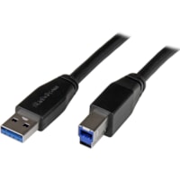 Câble de transfert de données 32,8 pi (10 m) USB/USB-B - 1 chaque StarTech.com - 32,8 pi (10 m) USB/USB-B Câble de transfert de données pour Disque dur, Station d'accueil, Appareil vidéo, Disque portable - 5 Gbit/s - Blindé - Nickel Connecteur plaqué - 