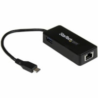 StarTech.com USB-C to Ethernet Gigabit Adapter - Thunderbolt 3 Compatible - USB Type C Network Adapter - USB C Ethernet Adapter - Use the USB Type C port on a laptop to add a GbE port & USB Type A port - USB 3.0 - USB-C to Gigabit Ethernet Adapter - USB C Ethernet Adapter - Works w/ MacBook, Chromeb