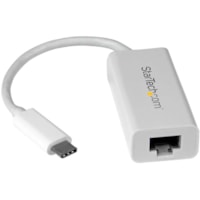 StarTech.com USB-C to Gigabit Ethernet Adapter - White - Thunderbolt 3 Port Compatible - USB Type C Network Adapter - Connect to a Gigabit network through the USB-C port on your computer - USB 3.1 Gen 1 (5Gbps) - USB Type C to Ethernet - Works w/ latest MacBook & Chromebook Pixel - USB C to Lan Adap