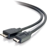 C2G 3ft USB 3.0 USB-C to USB-Micro B Cable M/M - Black - 3 ft (0.91 m) USB Data Transfer Cable for Smartphone, Tablet - First End: USB 3.0 Type C - Male - Second End: Micro USB 3.0 Type B - Male - 480 Mbit/s - Black - 1