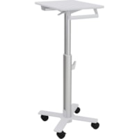 Ergotron StyleView S-Tablet Cart, SV10 - 30 lb (13607.77 g) Capacity - 4 Casters - 3" (76.20 mm) Caster Size - Metal, Steel - White, Aluminum