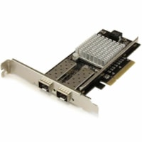 StarTech.com 10G Network Card - 2x 10G Open SFP+ Multimode LC Fiber Connector - Intel 82599 Chip - Gigabit Ethernet Card - Add two 10GbE SPF+ slots to server or workstation for fast high-bandwidth connectivity - 2-port 10G fiber network card with open SFP+ - PCIe x2 10G NIC with Intel 82599 chipset 