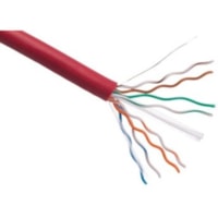 Axiom CAT6 23AWG 4-Pair Solid Conductor 550MHz Bulk Cable Spool 1000FT (Red) - 1000 ft Category 6 Network Cable for Network Device - First End: 1 x Bare Wire - Second End: 1 x Bare Wire - 23 AWG - Red