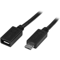 StarTech.com 0.5m 20in Micro-USB Extension Cable - M/F - Micro USB Male to Micro USB Female Cable - Extend the reach of your Micro-USB cable by 20-inches - 50cm Micro-USB Extension Cable - 20in Micro USB Male to Micro USB Female Cable - Micro USB Male to Female