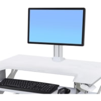 Ergotron WorkFit Cart Mount for LCD Display - White - 1 Display(s) Supported - 27" Screen Support - 7.26 kg Load Capacity - 100 x 100, 75 x 75