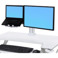 Montage de bureau WorkFit pour Moniteur LCD, Ordinateur Portable - Blanc Ergotron - 24 po (609,60 mm) Support d'écran - 26 lb (11793,40 g) Capacité de charge - 75 x 75, 100 x 100