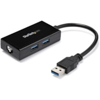 StarTech.com USB 3.0 to Gigabit Network Adapter with Built-In 2-Port USB Hub - Native Driver Support (Windows, Mac and Chrome OS) - Add Gigabit Ethernet connectivity and two USB 3.0 ports to your laptop or tablet through a single USB port - USB Ethernet NIC network adapter with native driver support