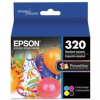 Epson T320P Original Inkjet Ink Cartridge/Paper Kit - Black, Cyan, Magenta, Yellow - 4 / Pack - 100 Photos