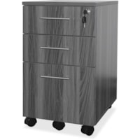 Mayline Medina Box/Box/File Mobile Pedestal - 18" (457.20 mm) x 15.5" (393.70 mm) x 26.8" (679.45 mm) - 3 x Box, File Drawer(s) - Material: Steel - Finish: Gray, Laminate - Stain Resistant, Water Resistant, Abrasion Resistant, Ball-bearing Suspension, Drawer Extension, Built-in Hangrail, Durable, Ho