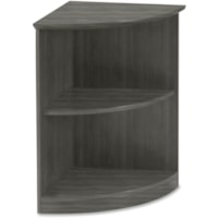 Mayline Medina - Open 1/4-Round Bookcase - x 20" (508 mm) x 20" (508 mm) x 1" (25.40 mm) x 29.5" (749.30 mm) Shelf, Bookshelf - 2 Shelve(s) - 1 Adjustable Shelf(ves) - Finish: Gray Steel Laminate - Leveler, Stain Resistant, Water Resistant, Abrasion Resistant - For Book