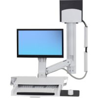 Ergotron StyleView Wall Mount for Workstation, CPU, Keyboard, Mouse, Monitor - White - 24" (609.60 mm) Screen Support - 32 lb (14514.96 g) Load Capacity - 100 x 100, 75 x 75