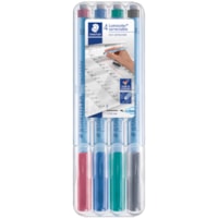 Staedtler Correctable Marker Pens - 0.6 mm (0.02") Fine Marker Point - Refillable - Assorted Ink - Polypropylene Barrel - 4 / Set