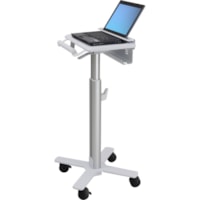 Chariot médical StyleView SV10 Ergotron - 10 lb (4535,92 g) Capacité - 4 Roulette - 3 po (76,20 mm) Taille de roulette - Métal, Acier - Blanc, Aluminium - 17 po (431,80 mm) Écran supportée - 1