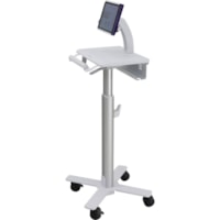 Chariot de tablette StyleView SV10 Ergotron - 24,50 lb (11113,01 g) Capacité - 4 Roulette - 3 po (76,20 mm) Taille de roulette - Métal, Acier - Blanc, Aluminium