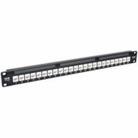 Tripp Lite 24-Port Cat6a Patch Panel Feedthrough Rackmount RJ45 Ethernet 1U - 24 Port(s) - 24 x RJ-45 - 1U High - 19" Wide - Rack-mountable 