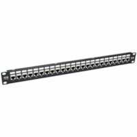 Tripp Lite 24-Port Cat6a Patch Panel Shielded Feedthrough Rackmount RJ45 1U - 24 Port(s) - 24 x RJ-45 - 1U High - 19" Wide - Rack-mountable 