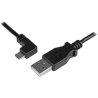 StarTech.com 2m 6 ft Left Angle Micro-USB Charge-and-Sync Cable M/M - USB 2.0 A to Micro-USB - 24 AWG - Charge power-hungry mobile devices with this 24 AWG Micro-USB cable - 2m Left Angle Micro USB Cable M/M - 6 ft Angled Micro USB Cable - USB Charging Cable - 6' USB to Micro USB Charging Cable - Sm