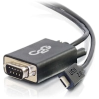 C2G USB 2.0 USB-C to DB9 Serial RS232 Adapter Cable - 3.3 ft Serial/USB Data Transfer Cable for Modem - First End: 1 x USB 2.0 Type C - Male - Second End: 1 x 9-pin DB-9 RS-232 Serial - Male - 230 kbit/s - Shielding - 28 AWG - Black