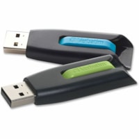 Microban 32GB Store 'n' Go® V3 USB 3.2 Gen 1 Flash Drive - 2pk - Blue, Green - 32 GB - USB 3.2 (Gen 1) - Blue, Green - Lifetime Warranty - 2 / Pack 