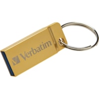 Verbatim 16GB Metal Executive USB 3.0 Flash Drive - Gold - 16 GB - USB 3.0 - Gold - Lifetime Warranty - 1 Each 