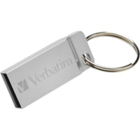 Verbatim 32GB Metal Executive USB Flash Drive - Silver - 32 GB - USB 2.0 - Silver - Lifetime Warranty - 1 Each 