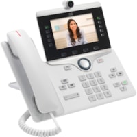 Cisco 8845 IP Phone - Corded/Cordless - Corded - Wall Mountable - White - 5 x Total Line - VoIP - 2 x Network (RJ-45) - PoE Ports