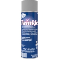 Twinkle Stainless Steel Cleaner/Polish - For Multi Surface, Multipurpose - Ready-To-Use - Aerosol - 1.06 lb (481.94 g) - Characteristic Scent - Residue-free, Film-free, CFC-free - White - 1 Each