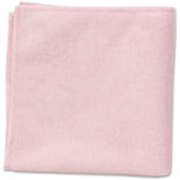 Rubbermaid Commercial 2x12 Light Commercial Microfiber Cloth Red - For Commercial - 12" (304.80 mm) Length x 12" (304.80 mm) Width - Bleach-safe, Washable, Durable, Chemical Resistant - Pink - 24 / Pack