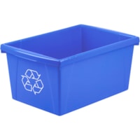 Storex Legal Size Paper Recycle Bin - 5.50 gal (20819.76 mL) Capacity - Rectangular - Heavy Duty, Crack Resistant, Dent Resistant - 12" (304.80 mm) Height x 18" (457.20 mm) Width x 8.5" (215.90 mm) Depth - Polypropylene - Blue - 1 Each