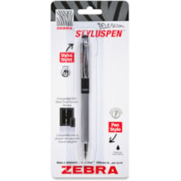 Zebra Pen Telescopic Ballpoint Stylus Pen - 1 - 27.56 mil (0.70 mm) - Black