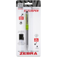 Zebra Pen Telescopic Ballpoint Stylus Pen - 1 - 39.37 mil (1 mm) - Lime Green