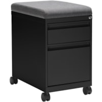 Offices To Go MVLPed - Box-File Mobile Pedestal - Cushion Sold Separately - 2-Drawer - 15" (381 mm) Width x 23.6" (600.08 mm) Depth x 24.1" (612.78 mm) Height - 2 x Drawer(s) for File, Box - Key Lock, Recessed Handle, Pull Handle, Ball-bearing Suspension, Mobility - Black