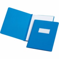 Couverture de rapport format lettre Recyclé avec Attache Oxford - 8 1/2 po x 11 po - 100 Capacité en feuilles - 3 Attache(s) - Similicuir - Bleu clair - 10% Recyclé - 1 / Unité